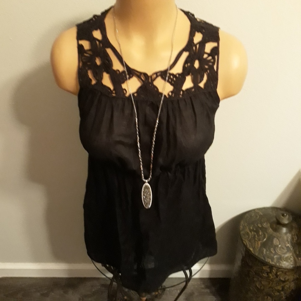 Sophie Max Black Linen Top XS